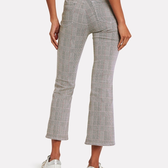 D5. FRAME LE CROPPED MINI BOOT PLAID JEANS - Picture 5 of 12